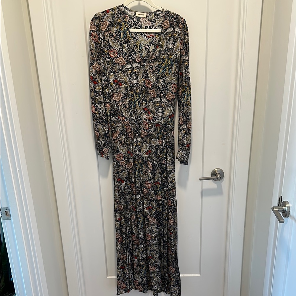 Zadig & Voltaire Navy Floral Maxi Dress